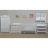 BABYWORTH BW03 Sleigh Cot Change Table Chest Robe White Mattress Pad PACKAGE