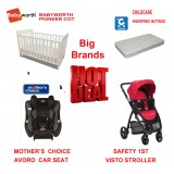 MOTHER'S CHOICE AVORO CONVERTIBLE CAR SEAT BABYWORTH BW01 COT visto Red PRAM NEWBORN BABY PACKAGE 