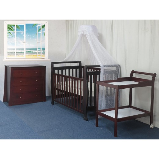 sleigh cot and change table package